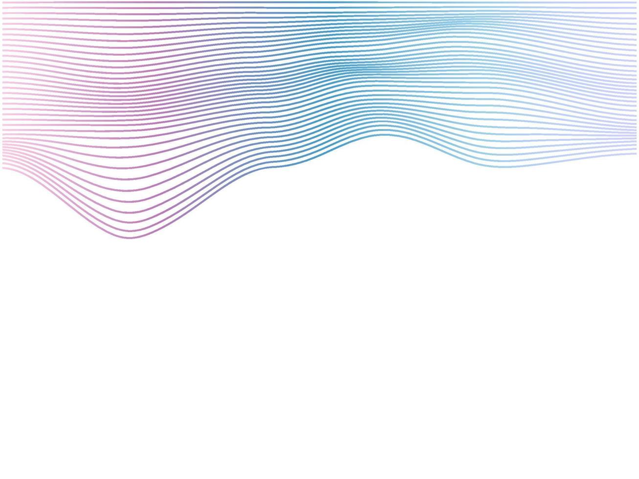 Vector wave lines flowing dynamic colorful blue pink isolated on white background for concept of AI technology, digital, communication, science, music