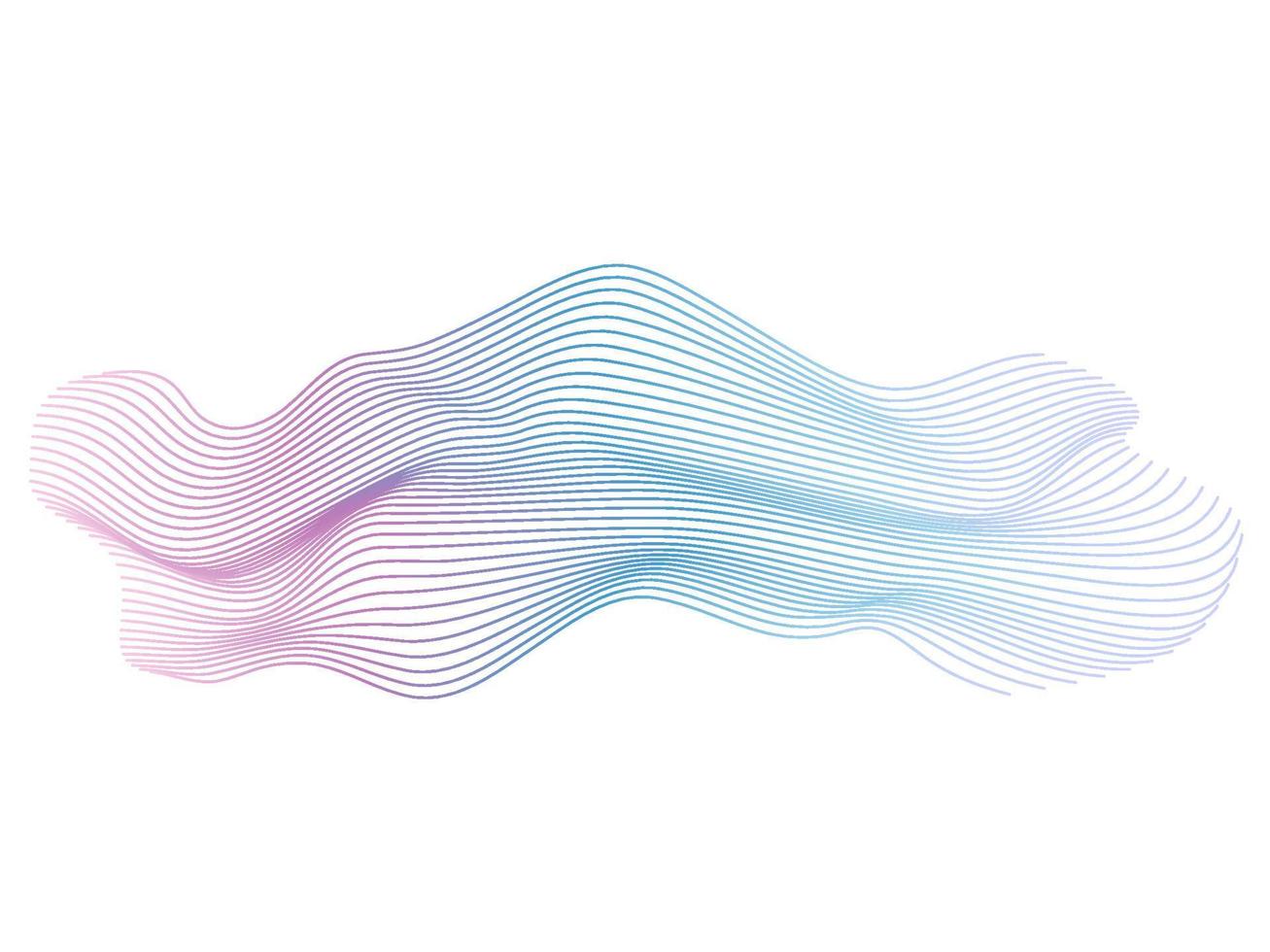 Vector wave lines flowing dynamic colorful blue pink isolated on white background for concept of AI technology, digital, communication, science, music