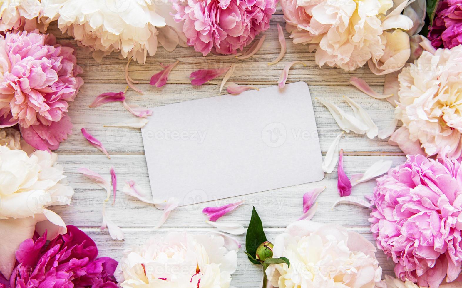 Background with peonies photo