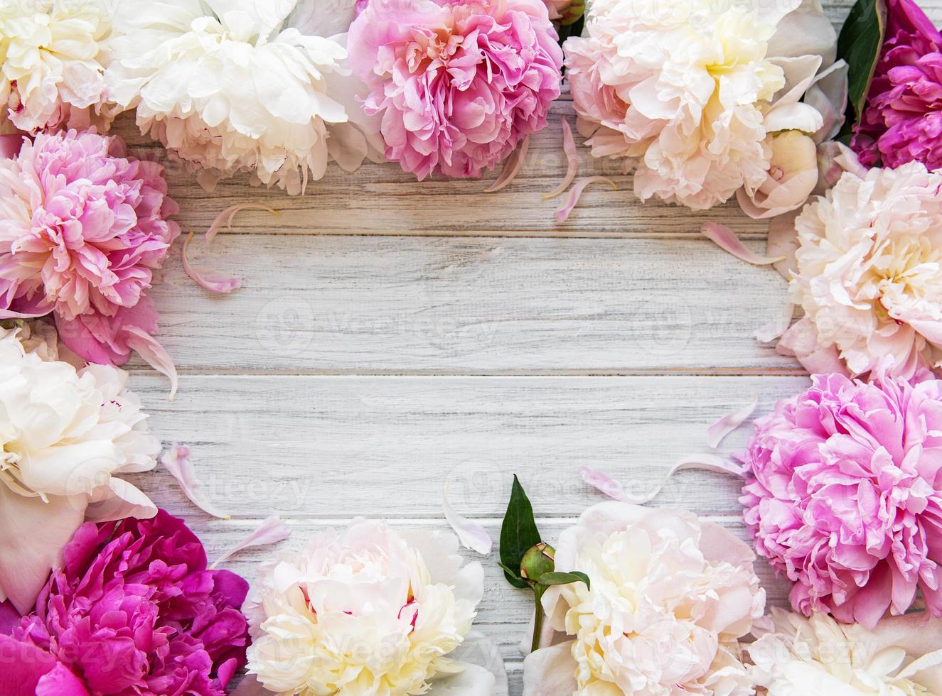 Background with peonies photo