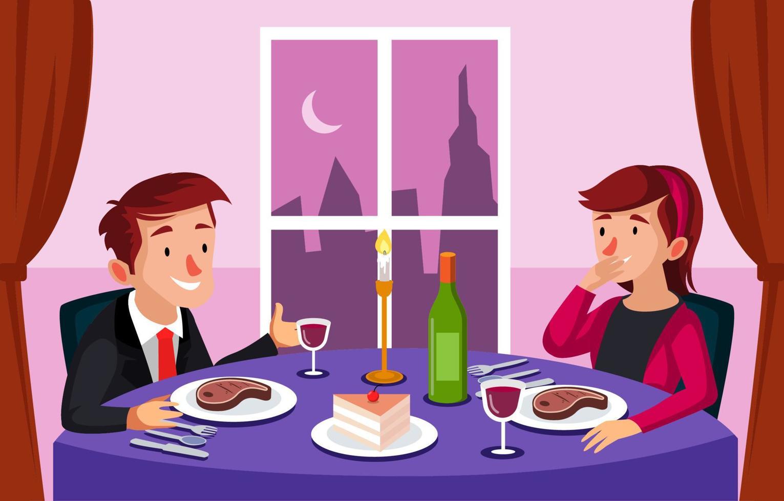 pareja cena cita vector