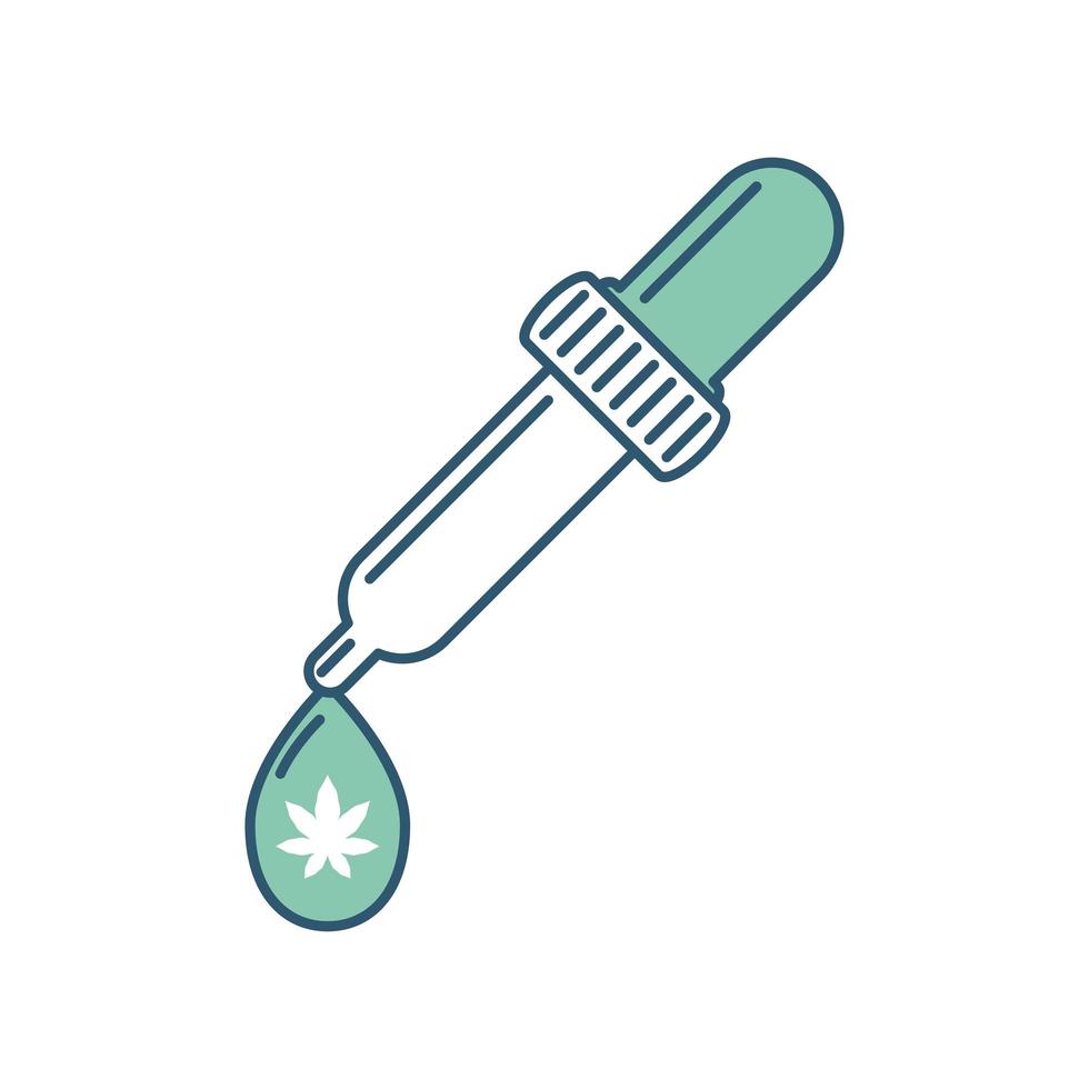medical dropper with cannabis vector