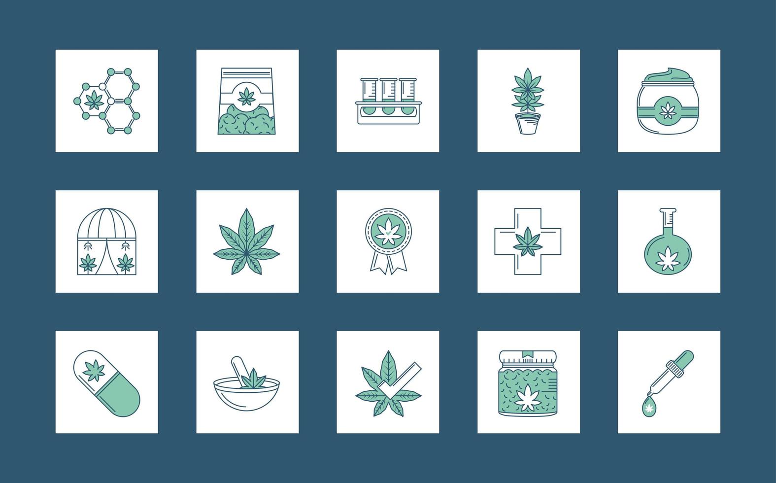 set of medical cannabis vector