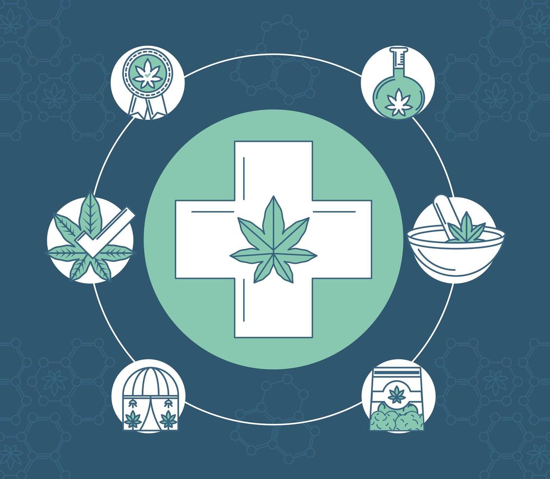 medical cannabis treatment vector