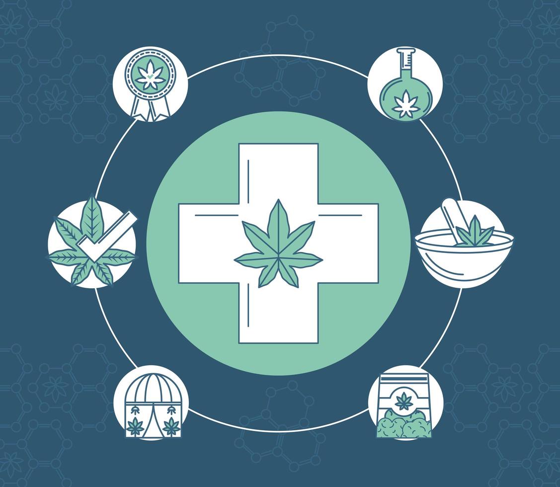 tratamiento de cannabis medicinal vector