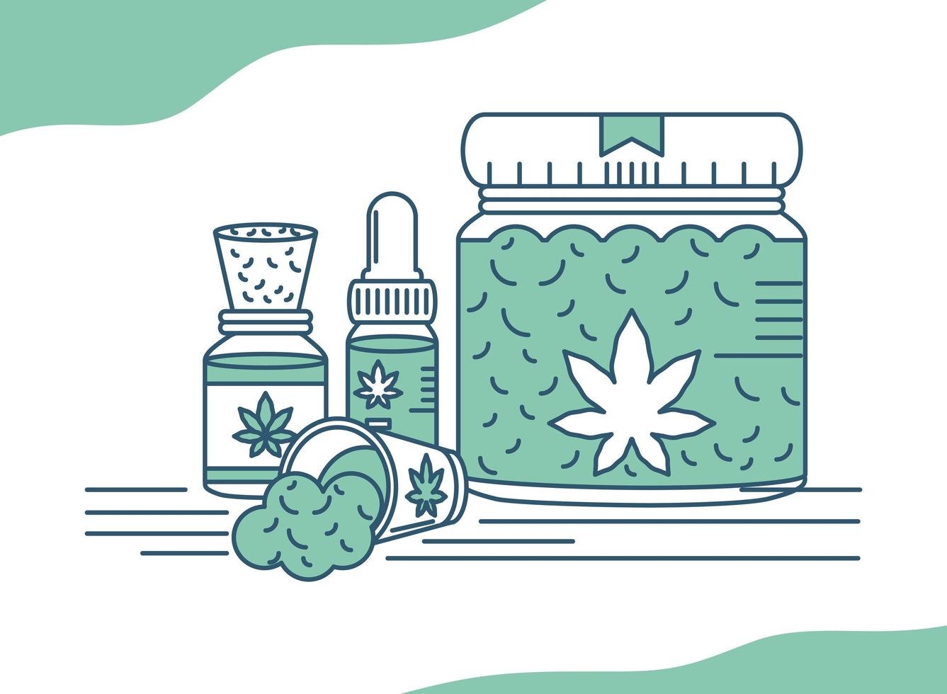 medical cannabis natural vector