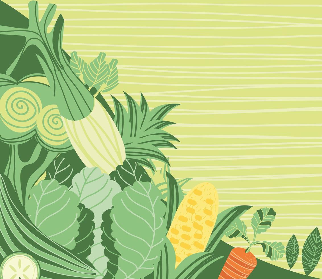 fresh vegetables food vector