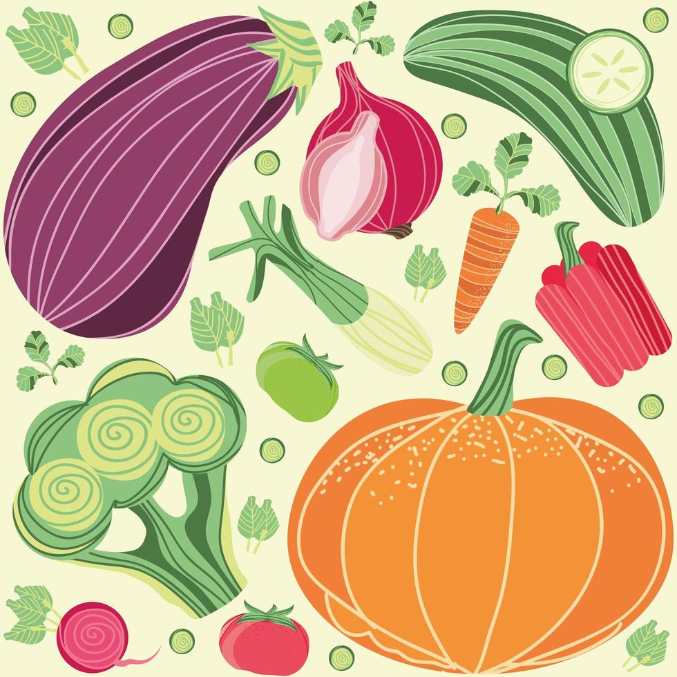 alimentos vegetales frescos vector