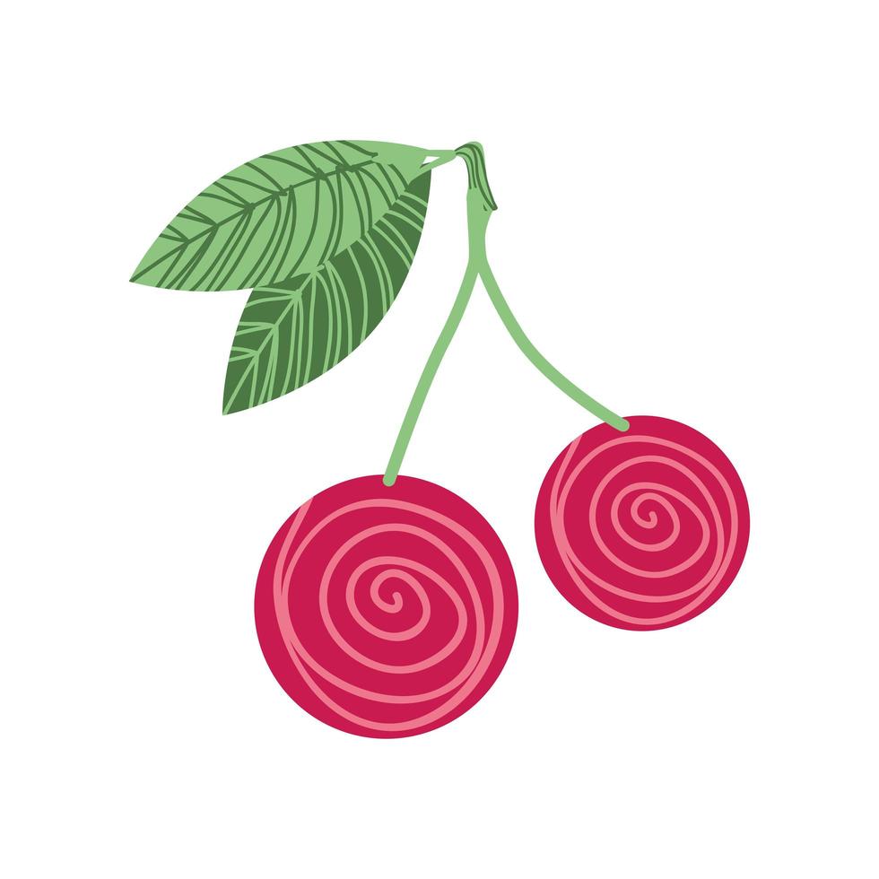 icono de cereza fresca vector