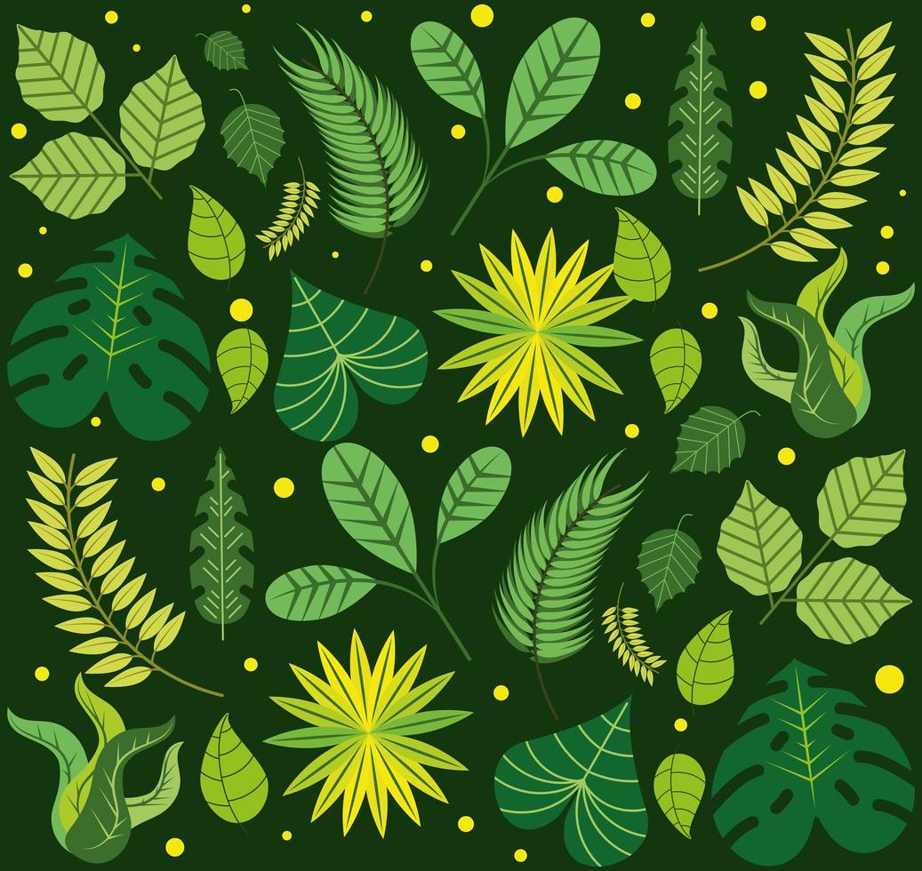 green leaves branches vector