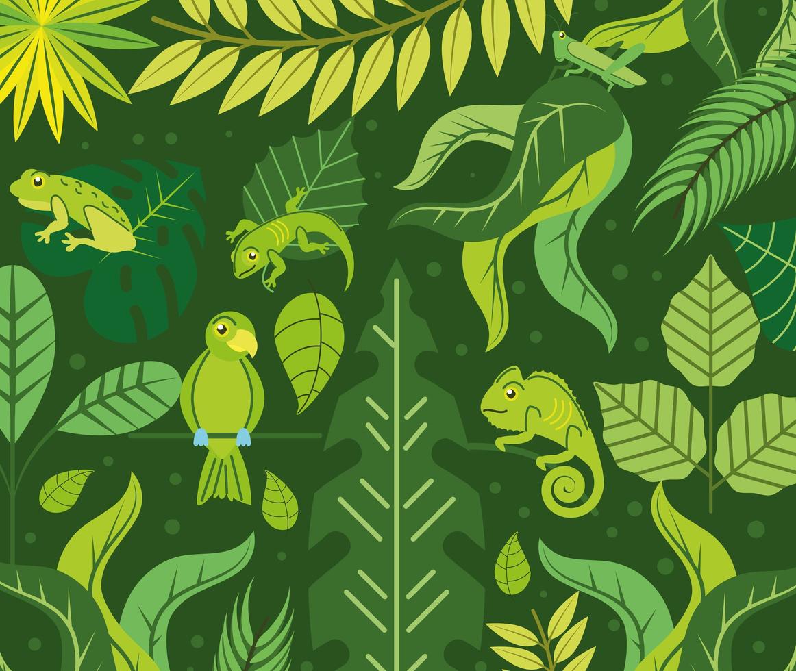 flora and fauna pattern vector