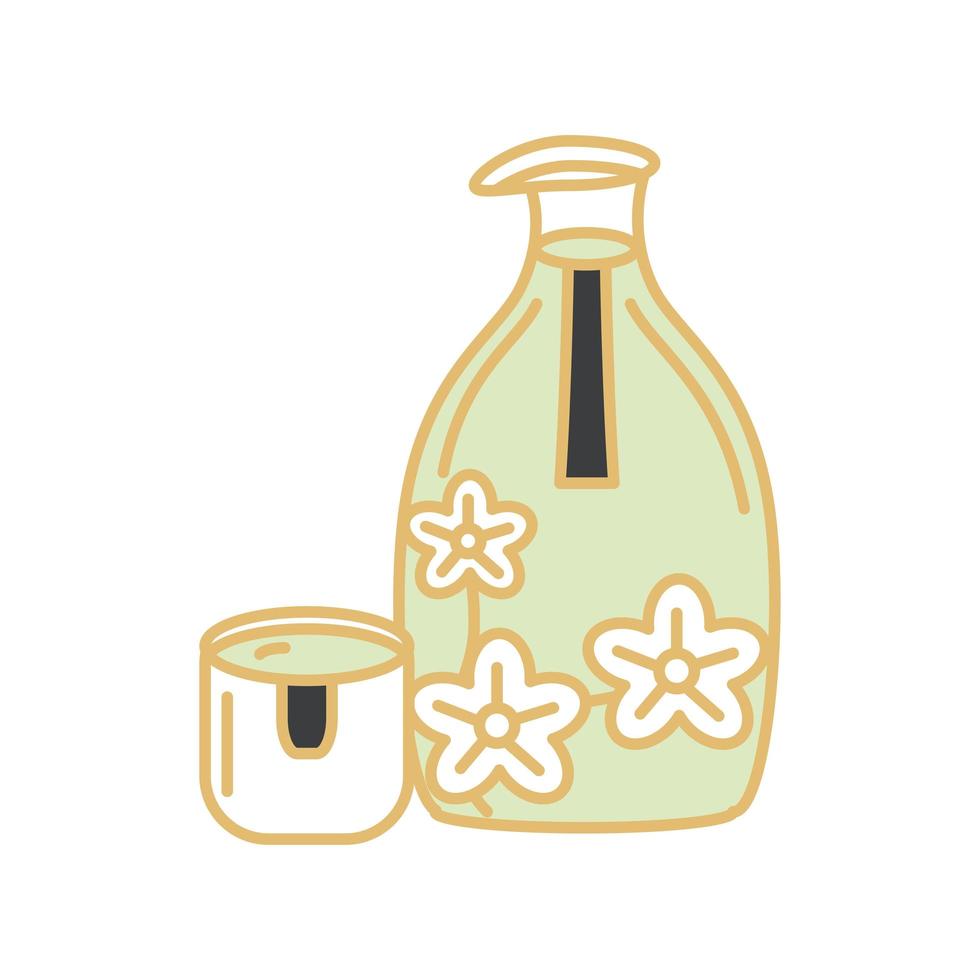 oriental drink bottle vector