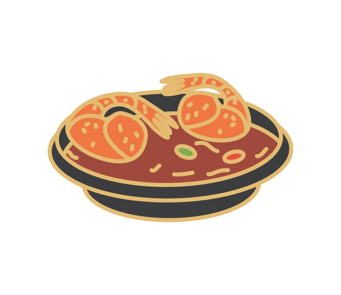 soup with seafood vector