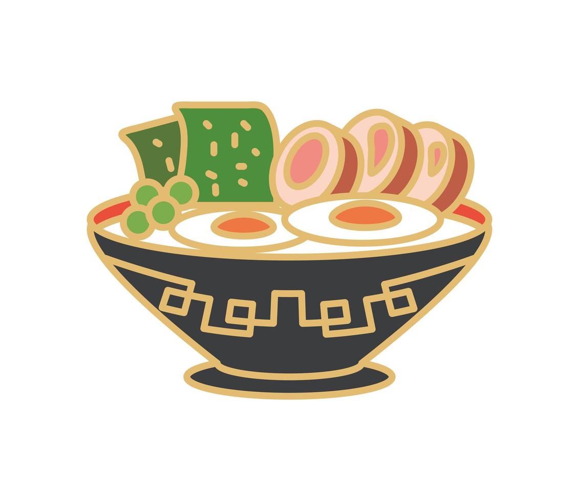 sopa de ramen japonesa vector