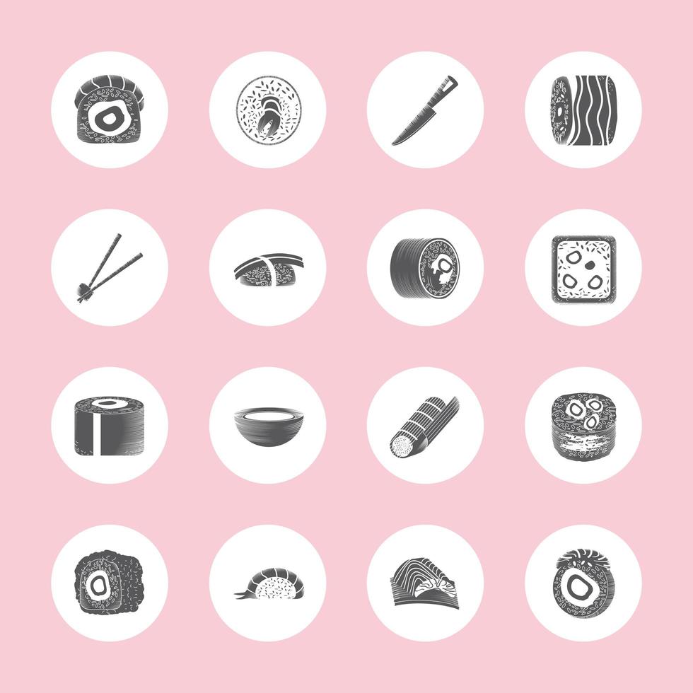 icons sushi food vector