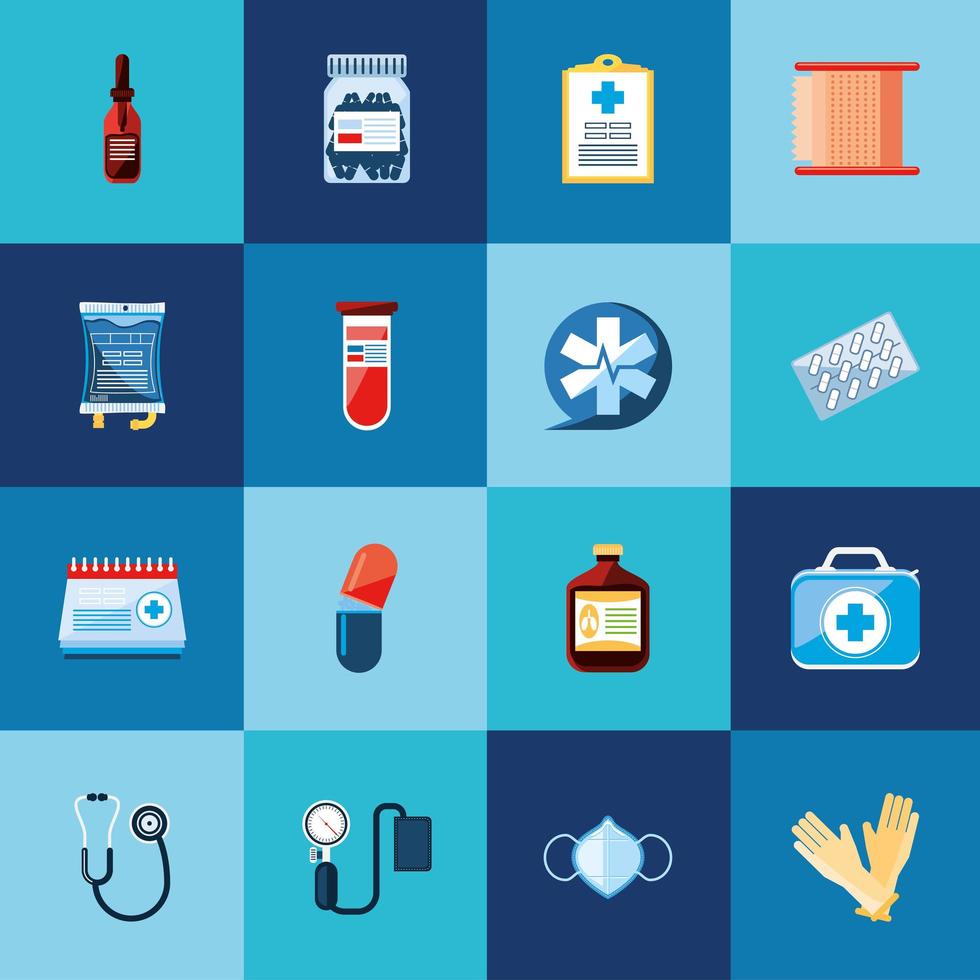 medical and healthcare icons vector