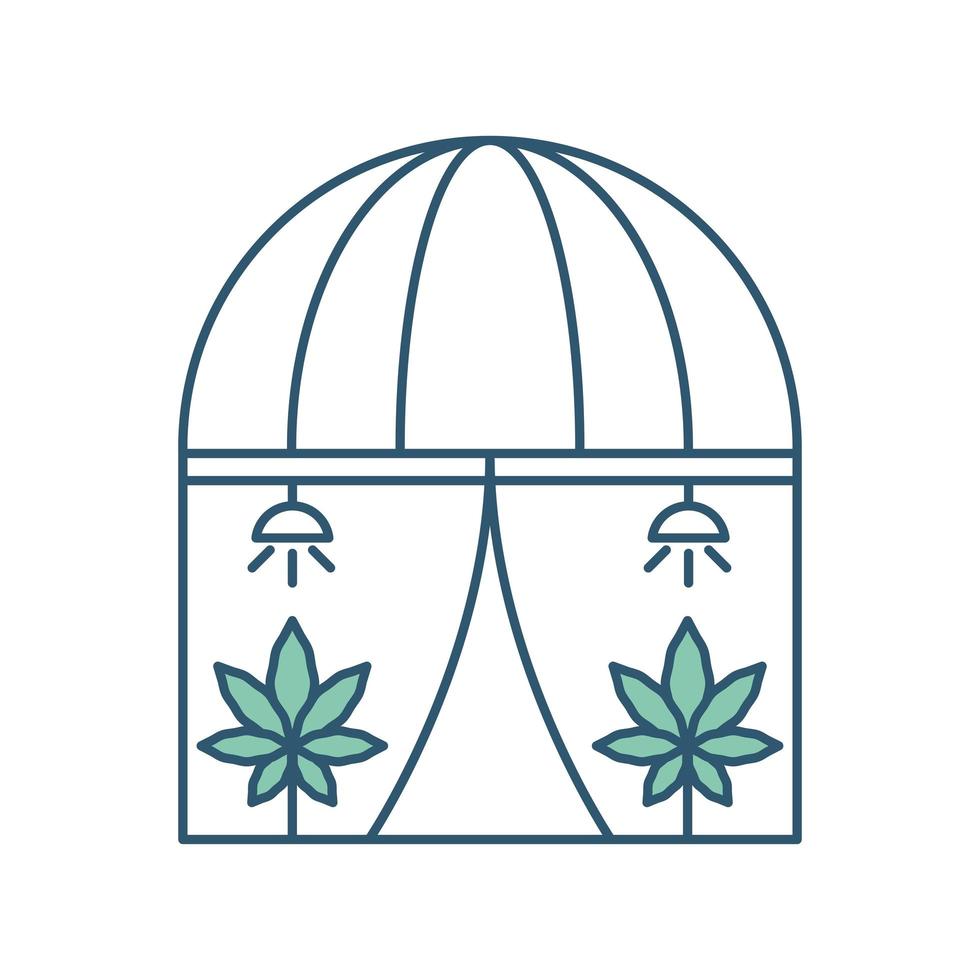 cultivo de campo de cannabis vector