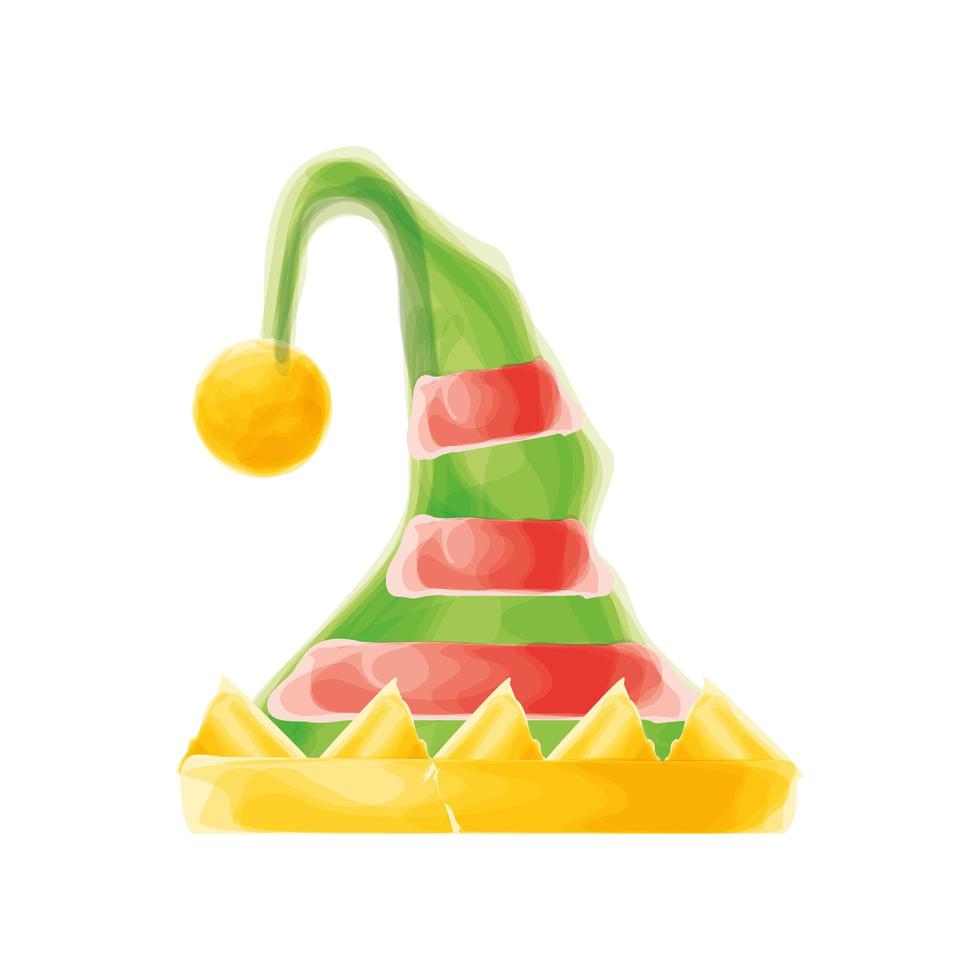 sombrero de duende navideño vector