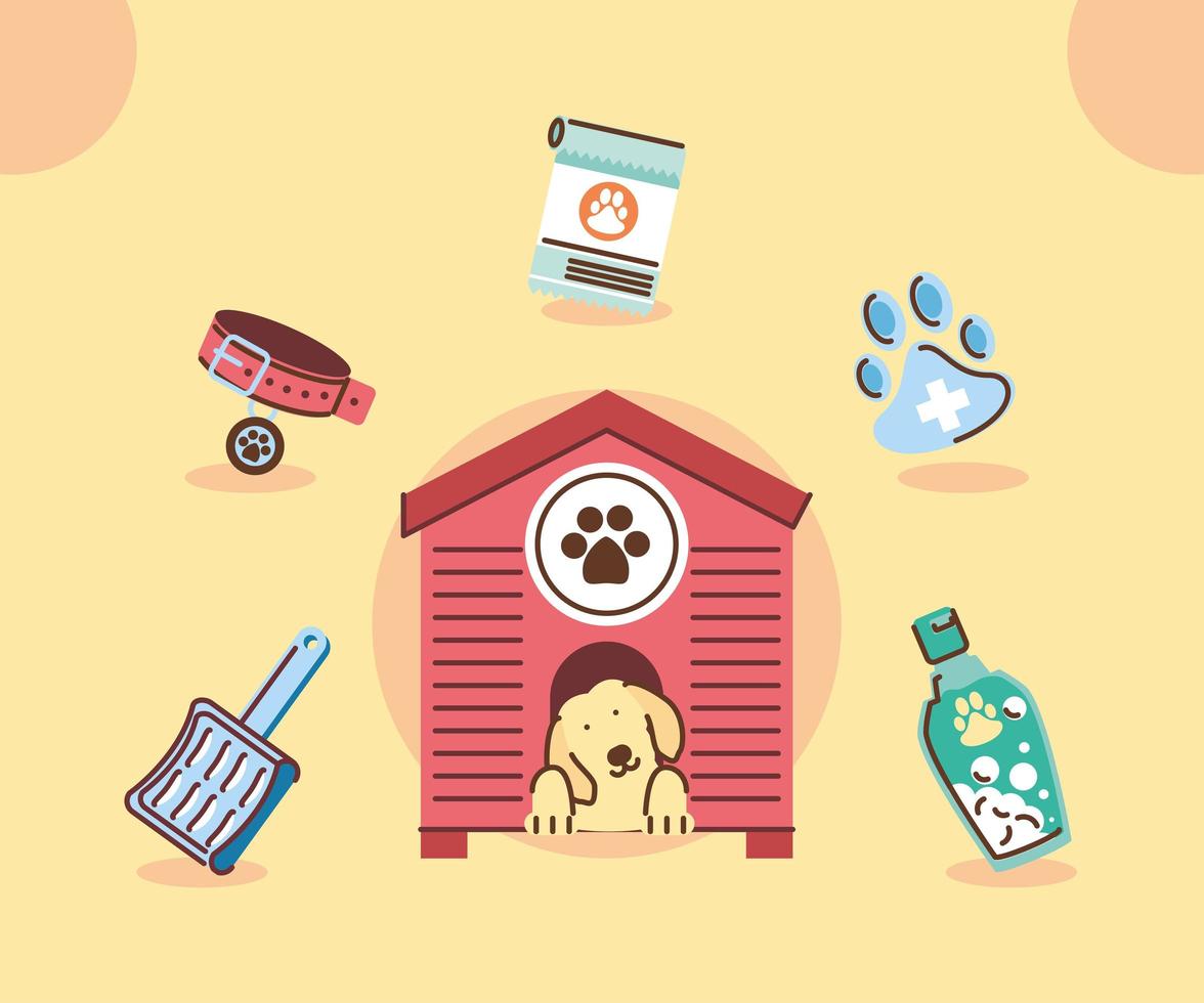 pet dog in house vector