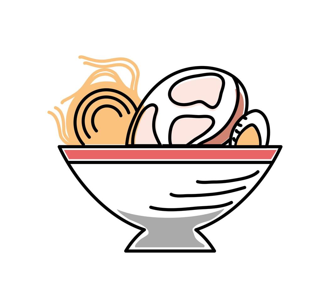 japanese ramen soup vector