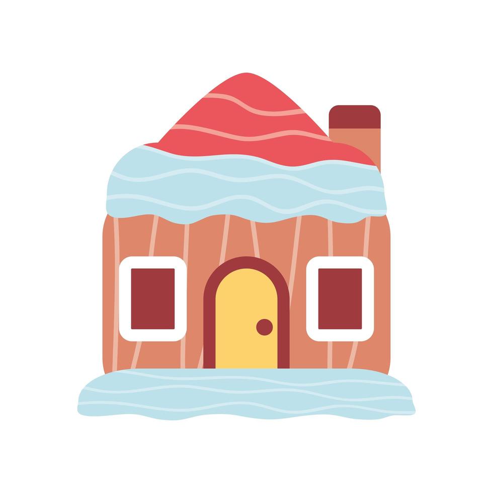 casa con nieve vector