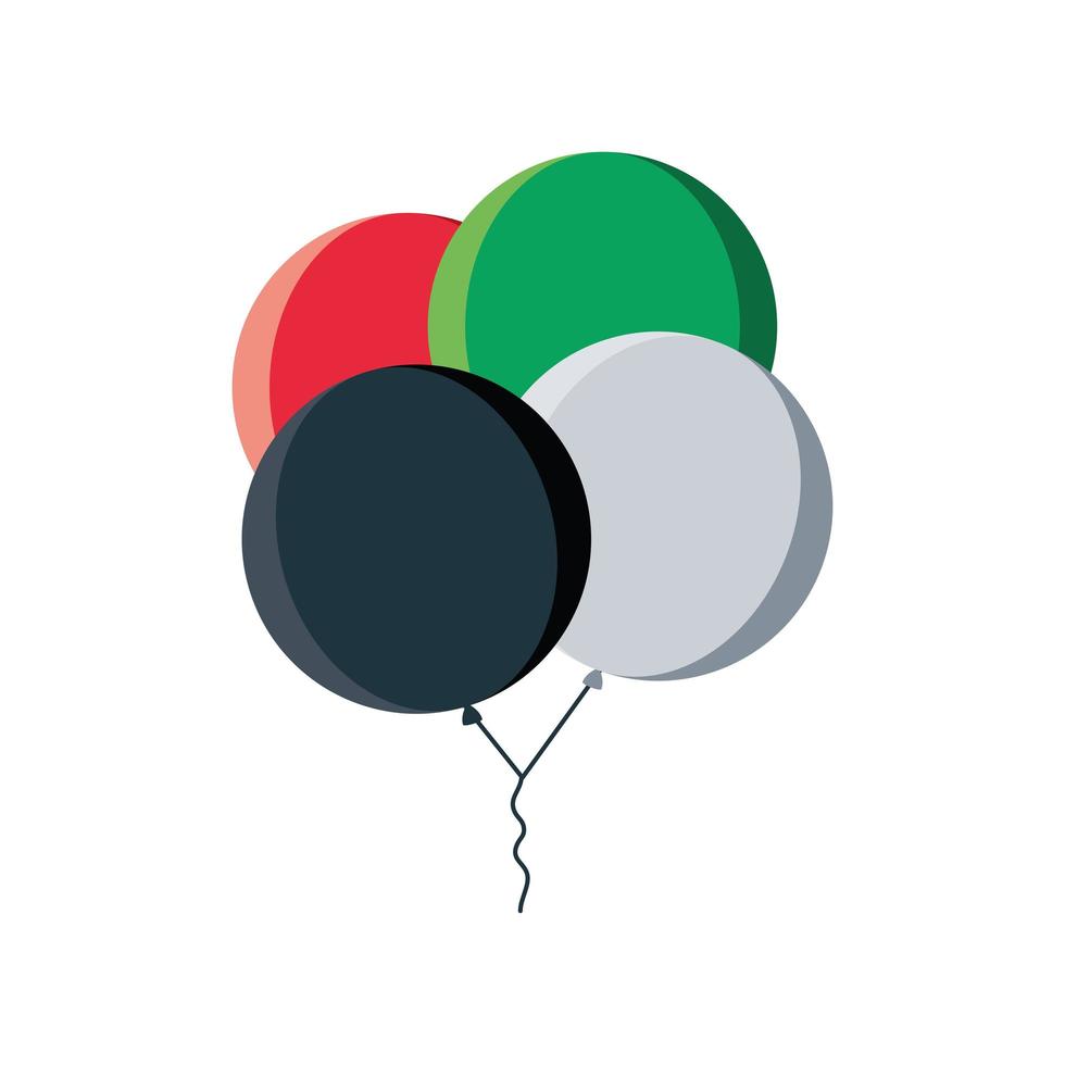 balloons with color flag UAE vector