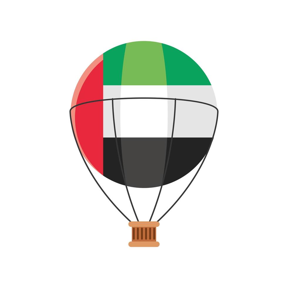 hot air balloon with flag UAE vector