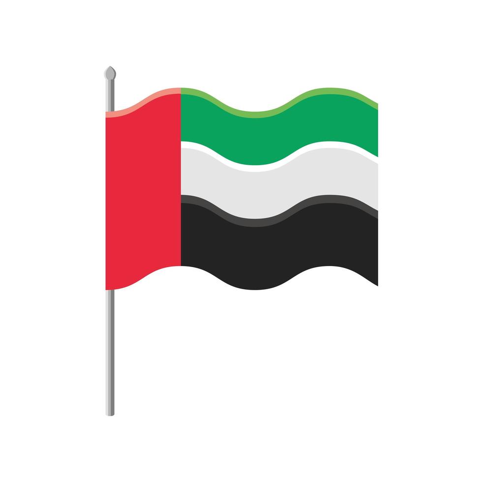 ondeando la bandera de los emiratos árabes unidos vector