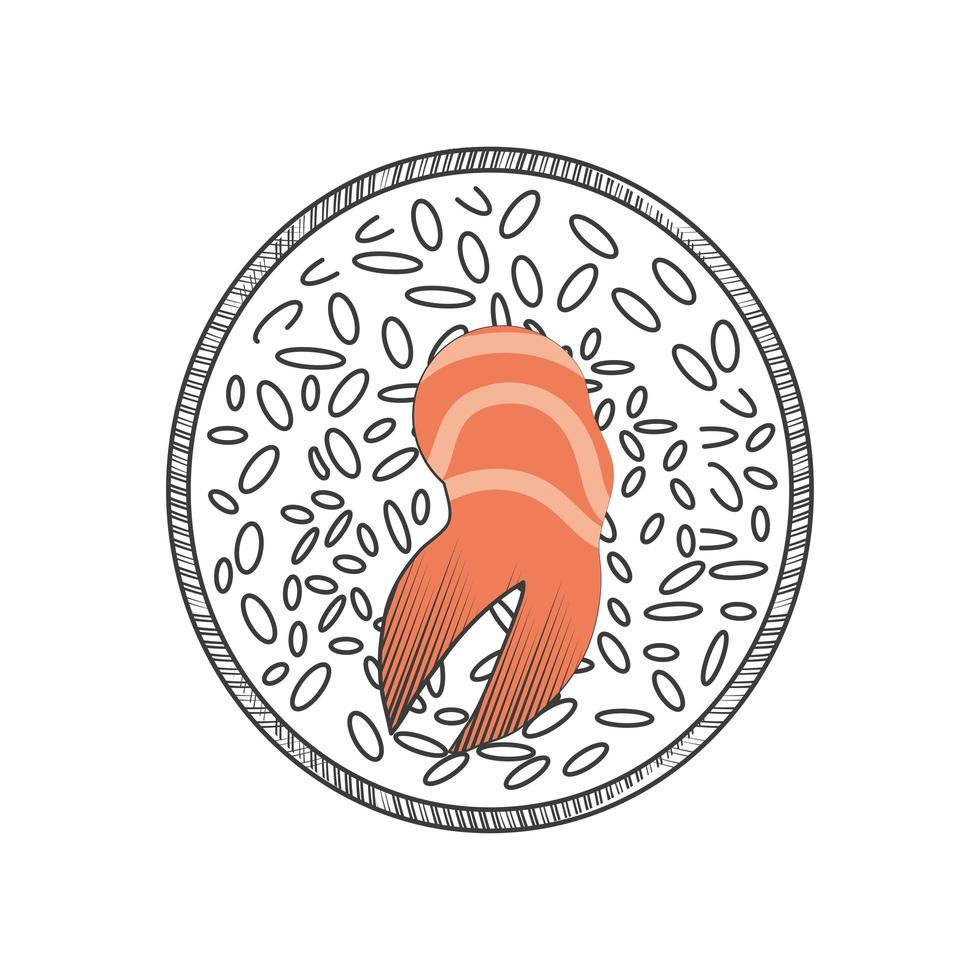 sushi tuna food vector