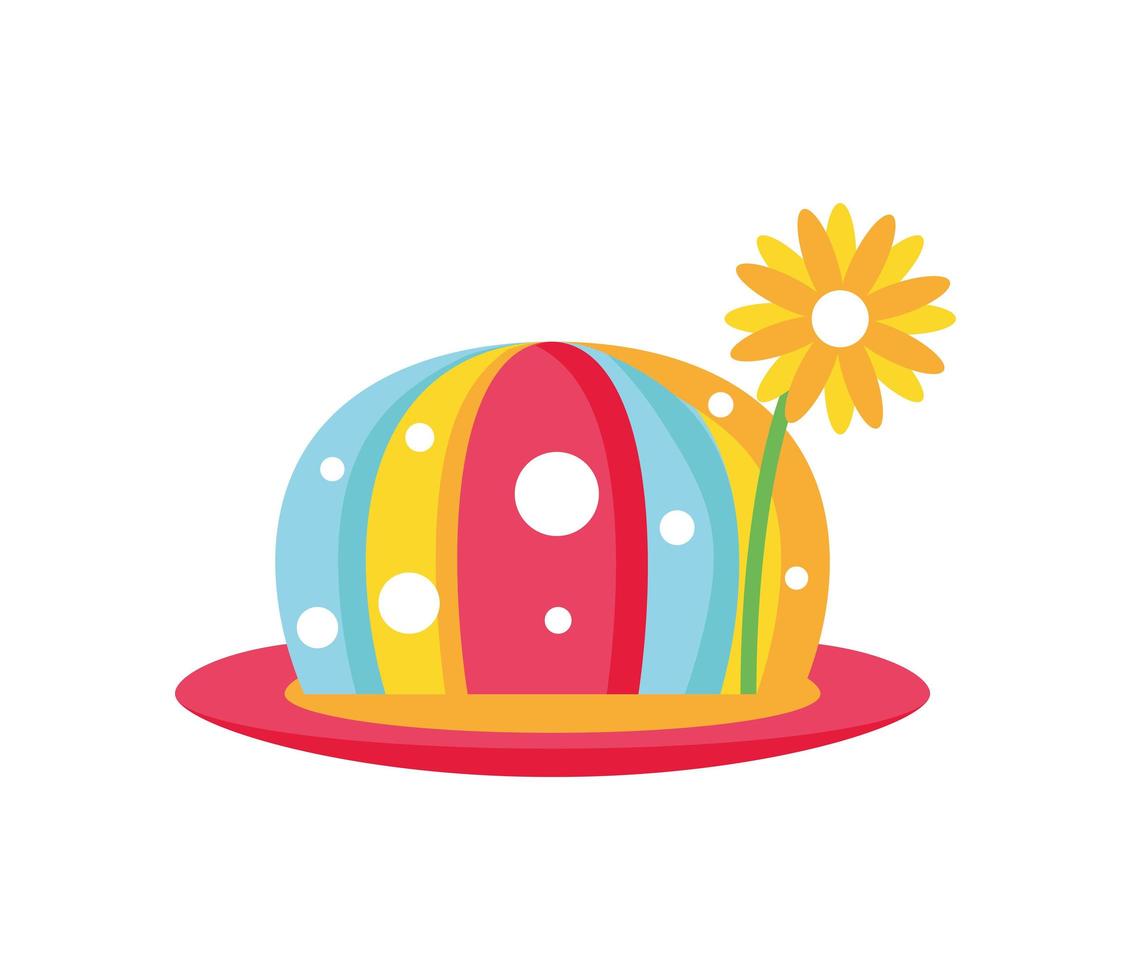 sombrero de payaso con flor vector