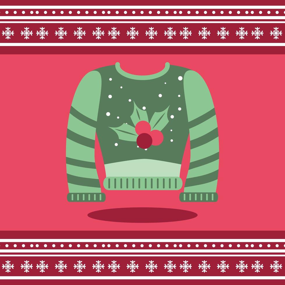 ugly sweater on red background vector