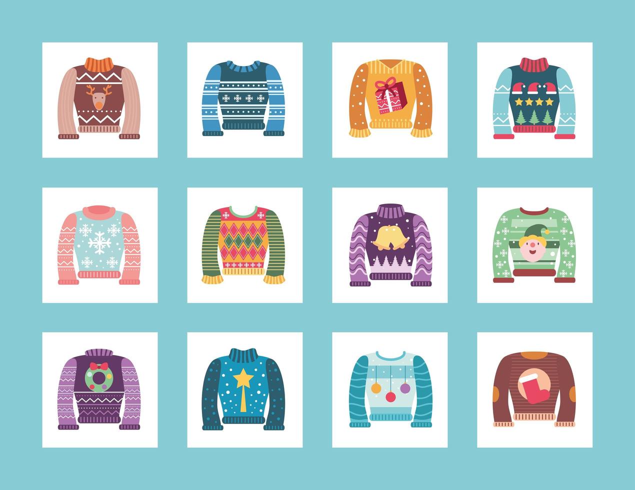 collection of ugly sweater vector