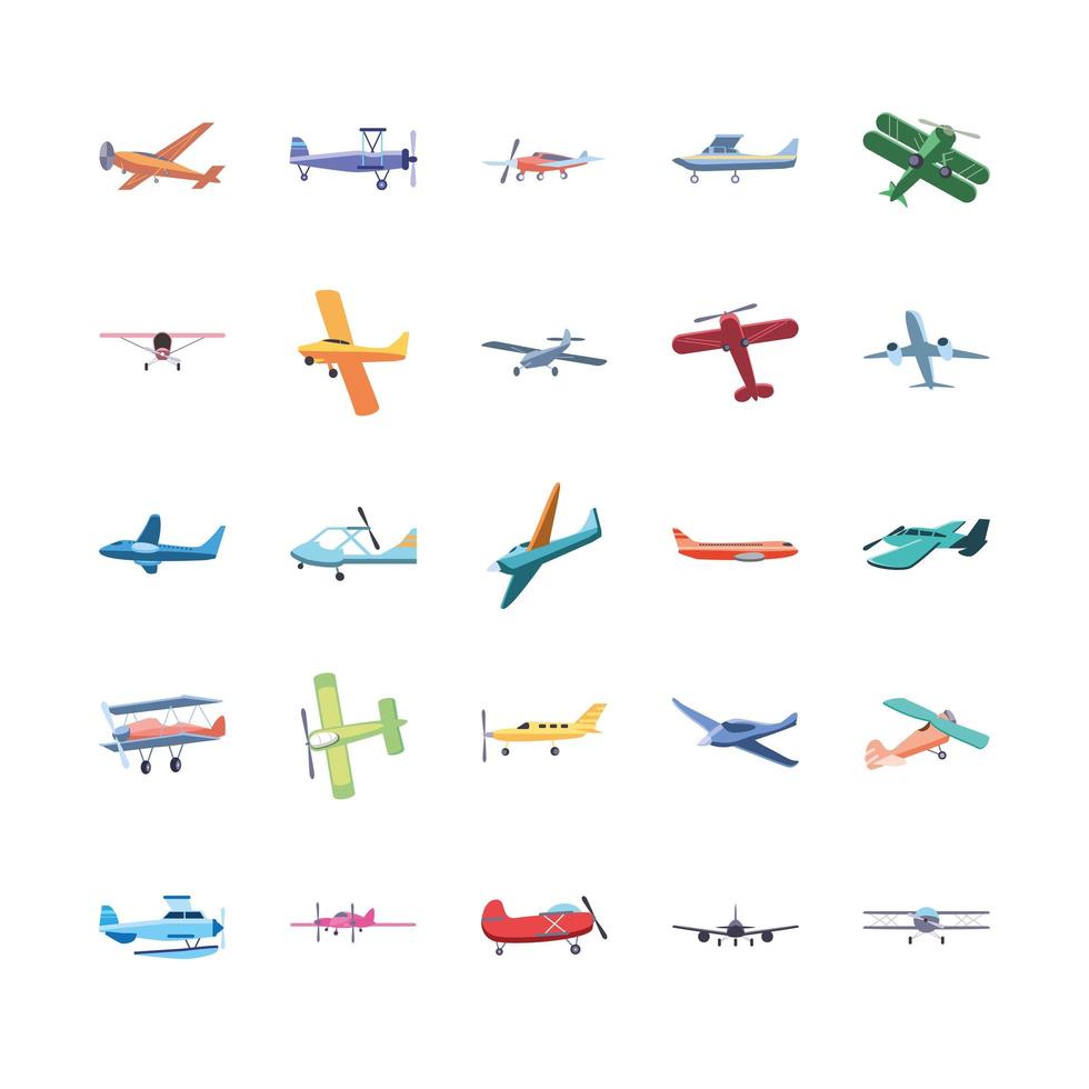 conjunto de aviones vector