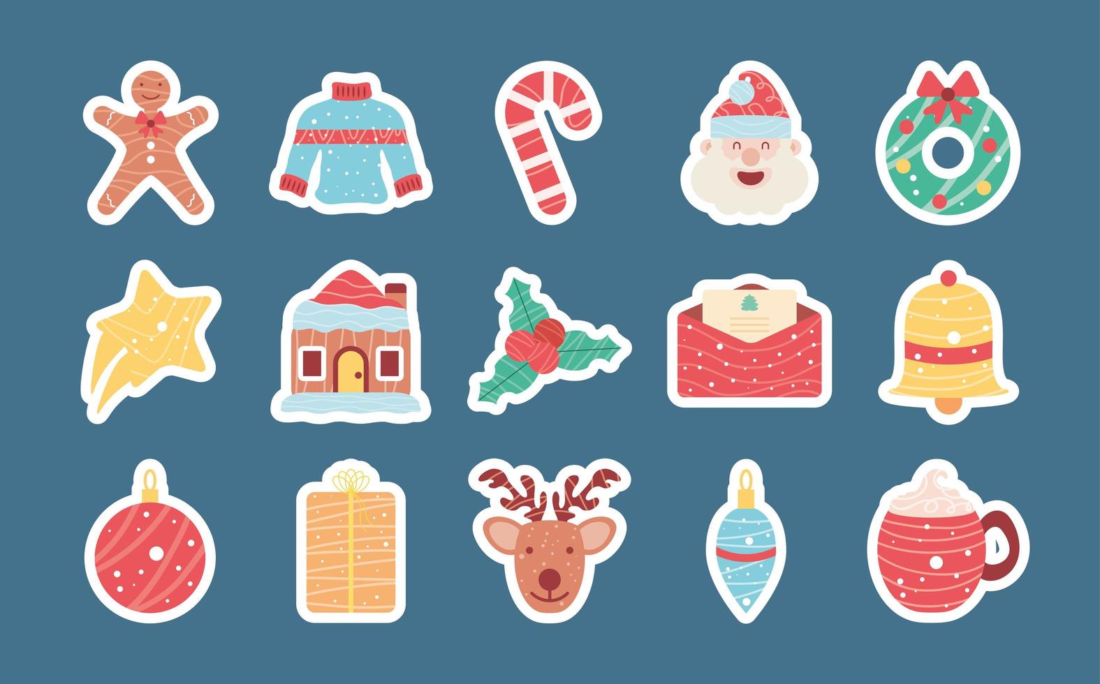 icon stickers christmas vector