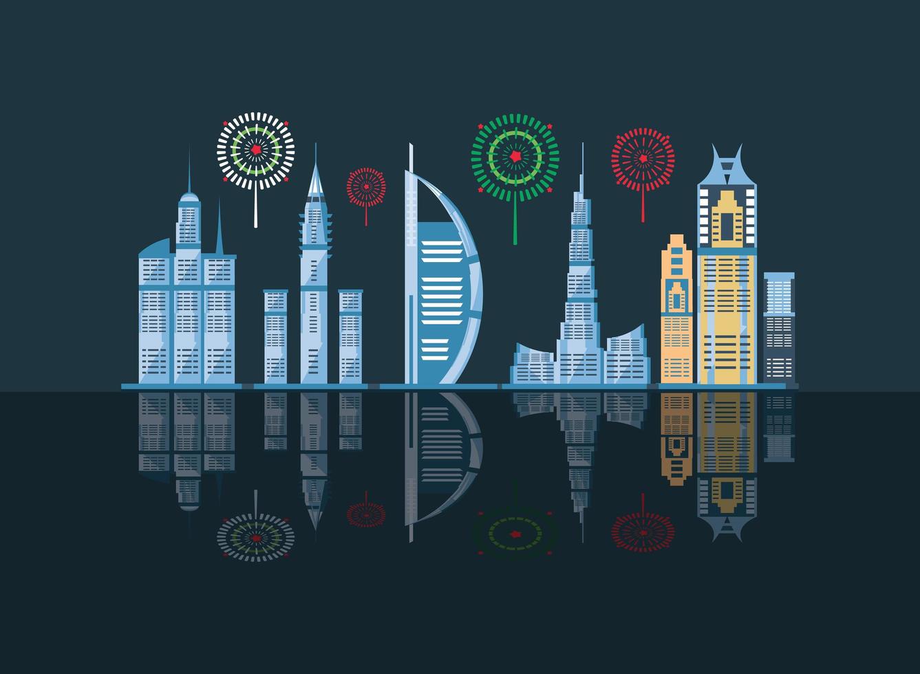 UAE National day, cityscape vector