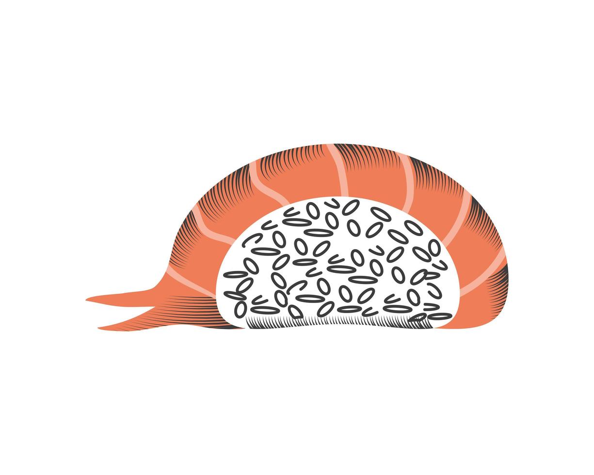 sushi con pescado vector