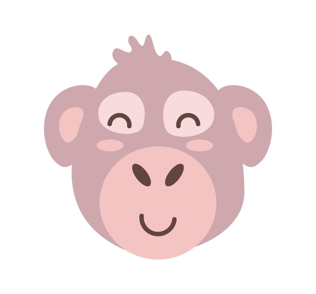 cute monkey face vector