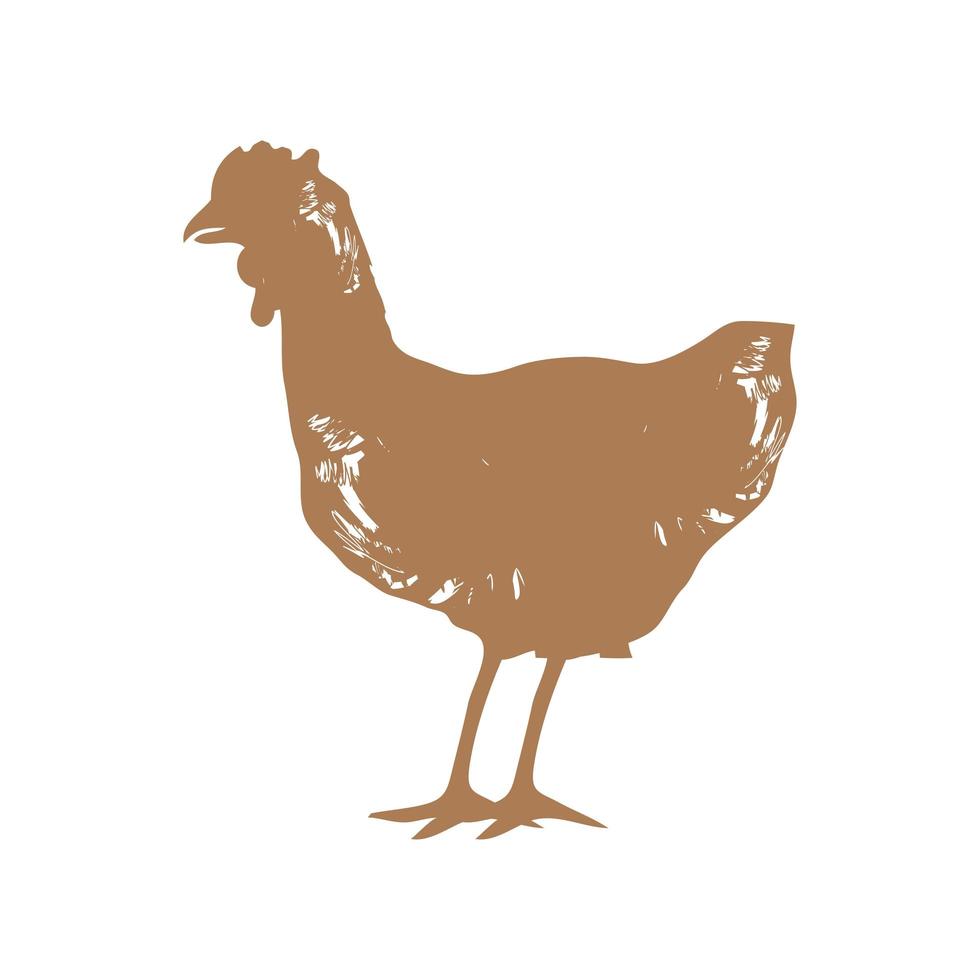 hen bird grunge style vector