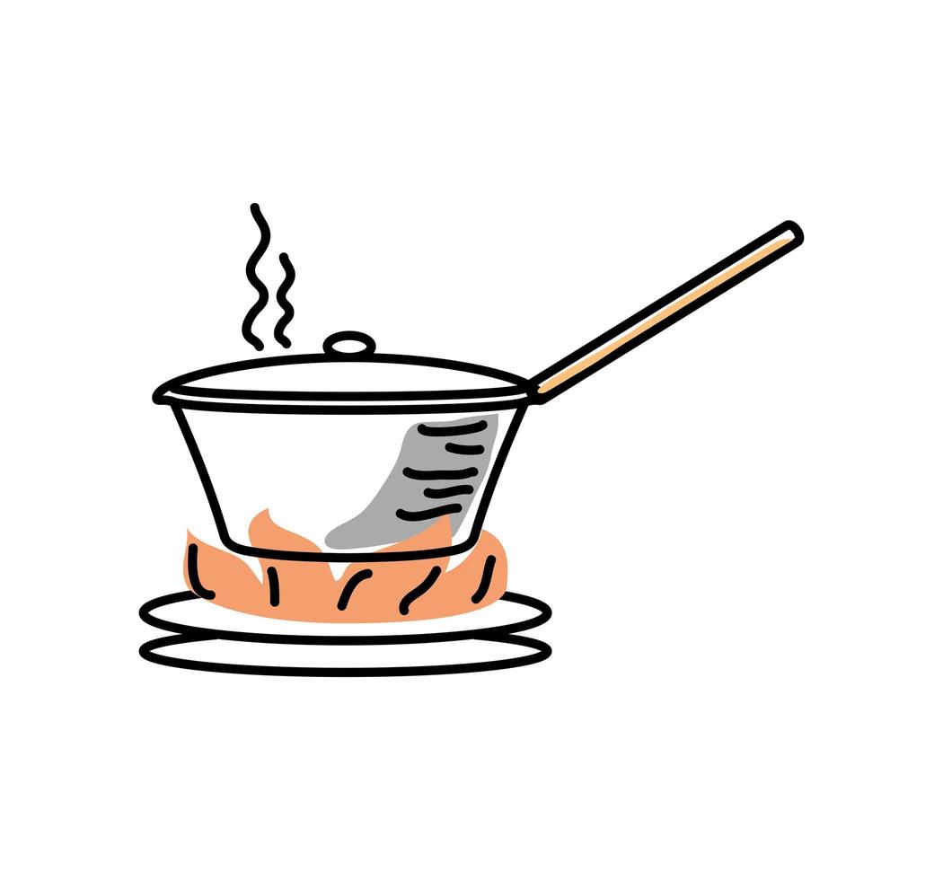pot on the stove vector
