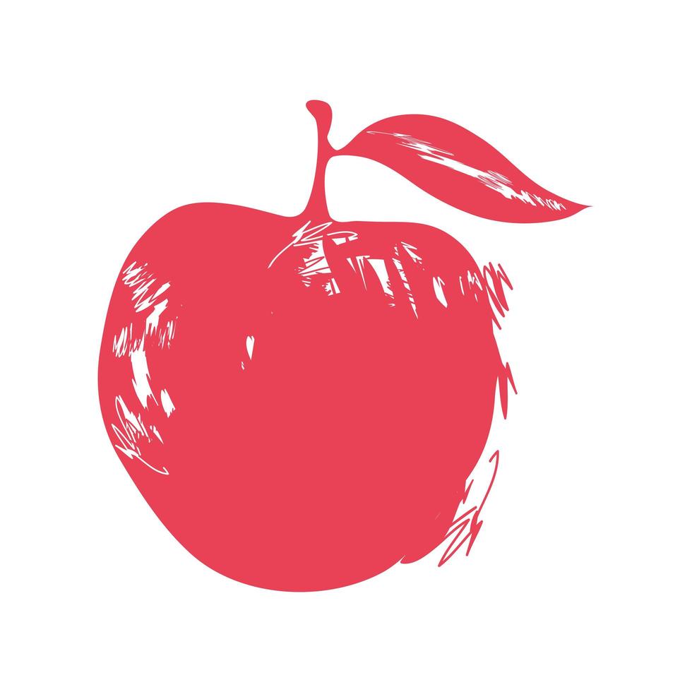 estilo grunge de fruta de manzana vector