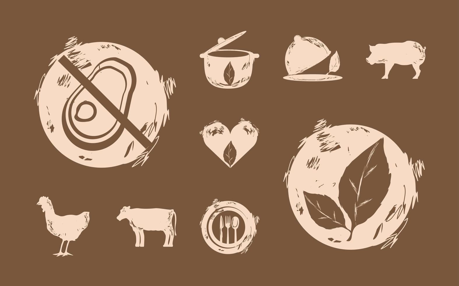 iconos de comida vector