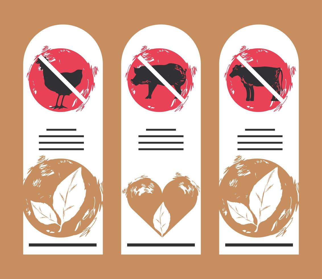 go vegan forbidden meat vector