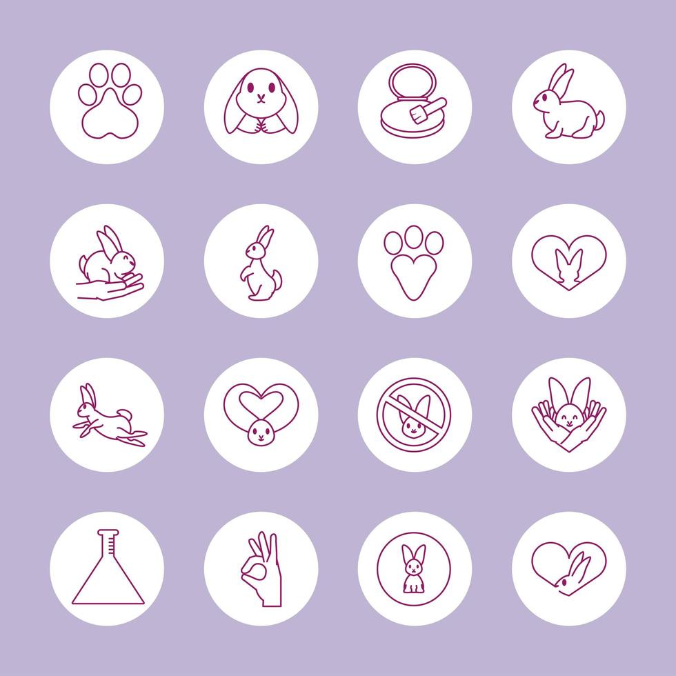 cruelty free, round icons vector
