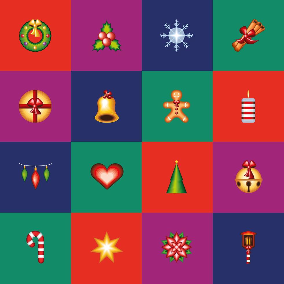 set of christmas vector