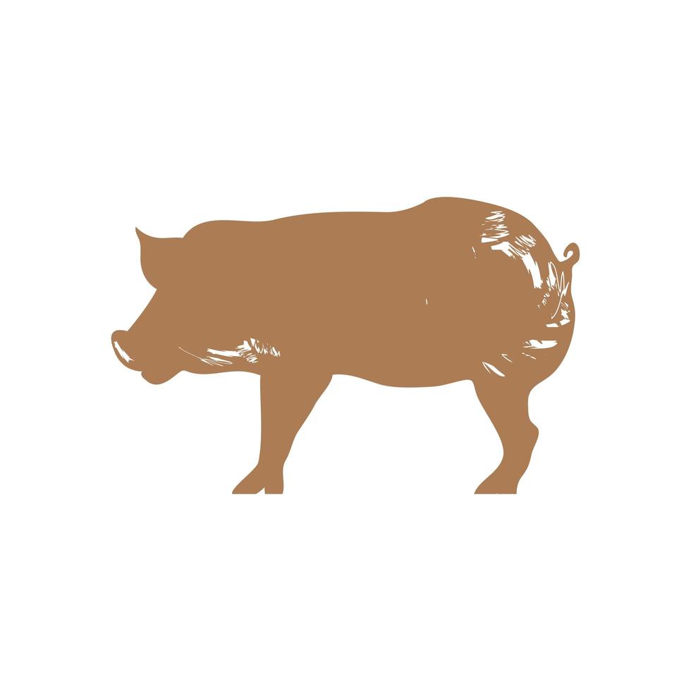 icono de animal de cerdo vector