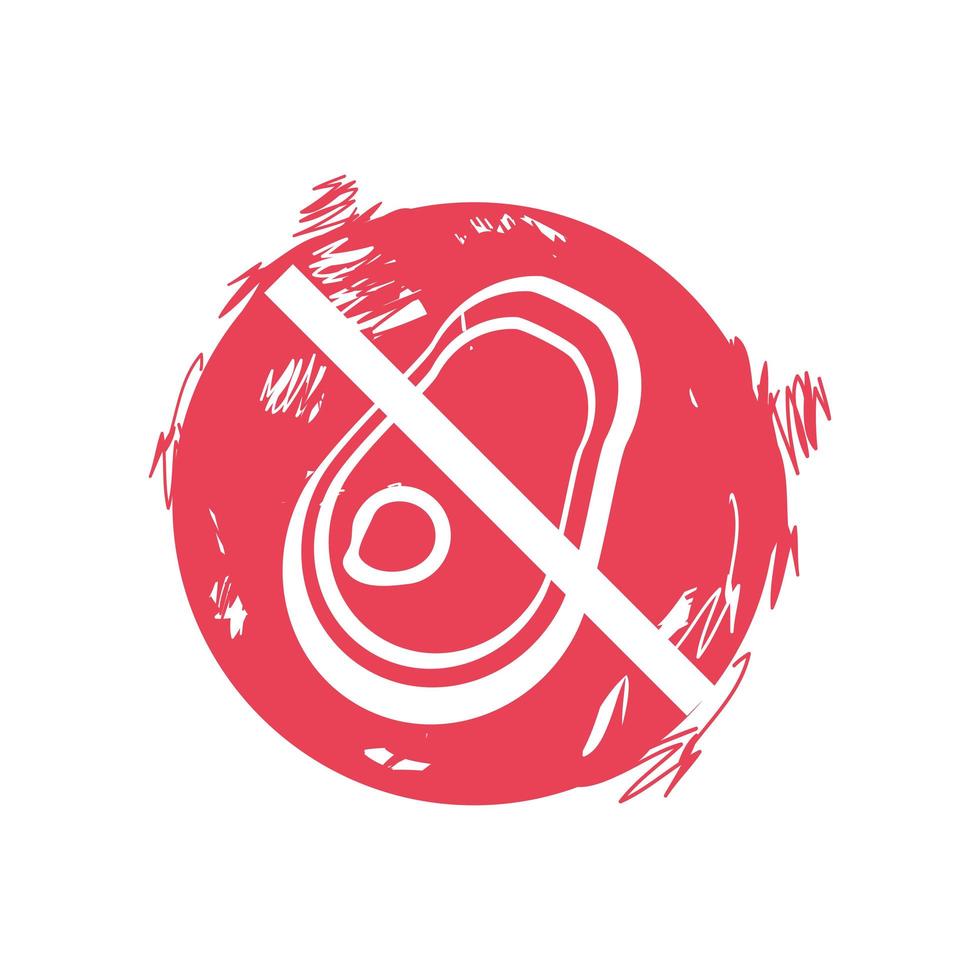 meat forbidden sign vector