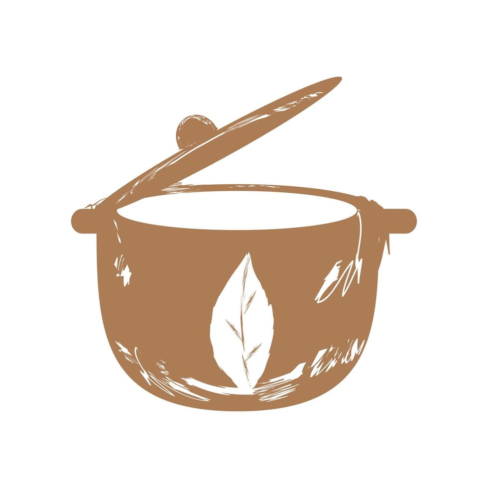 cooking pot vegan vector