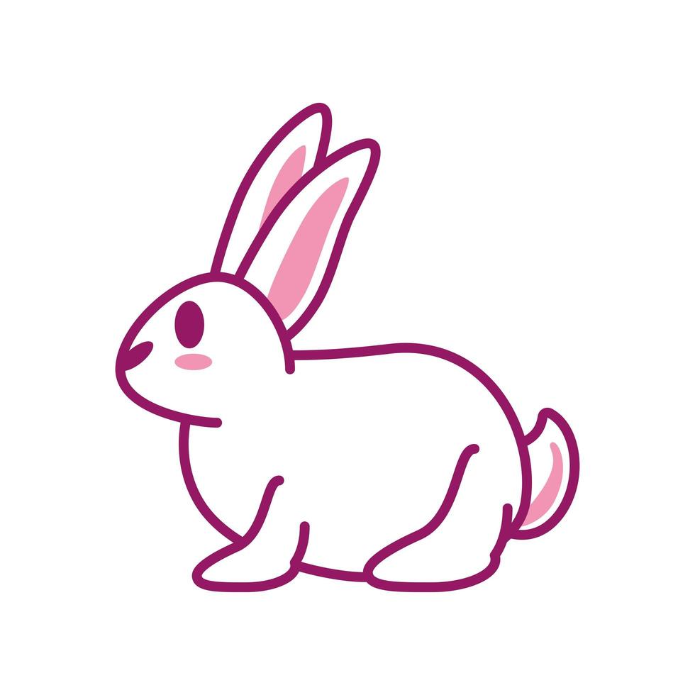 pink rabbit icon vector