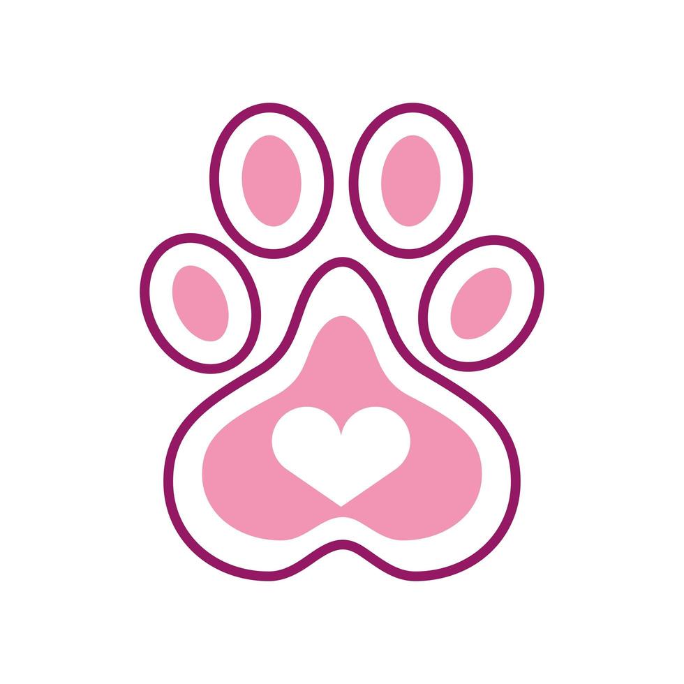 paw with heart vector