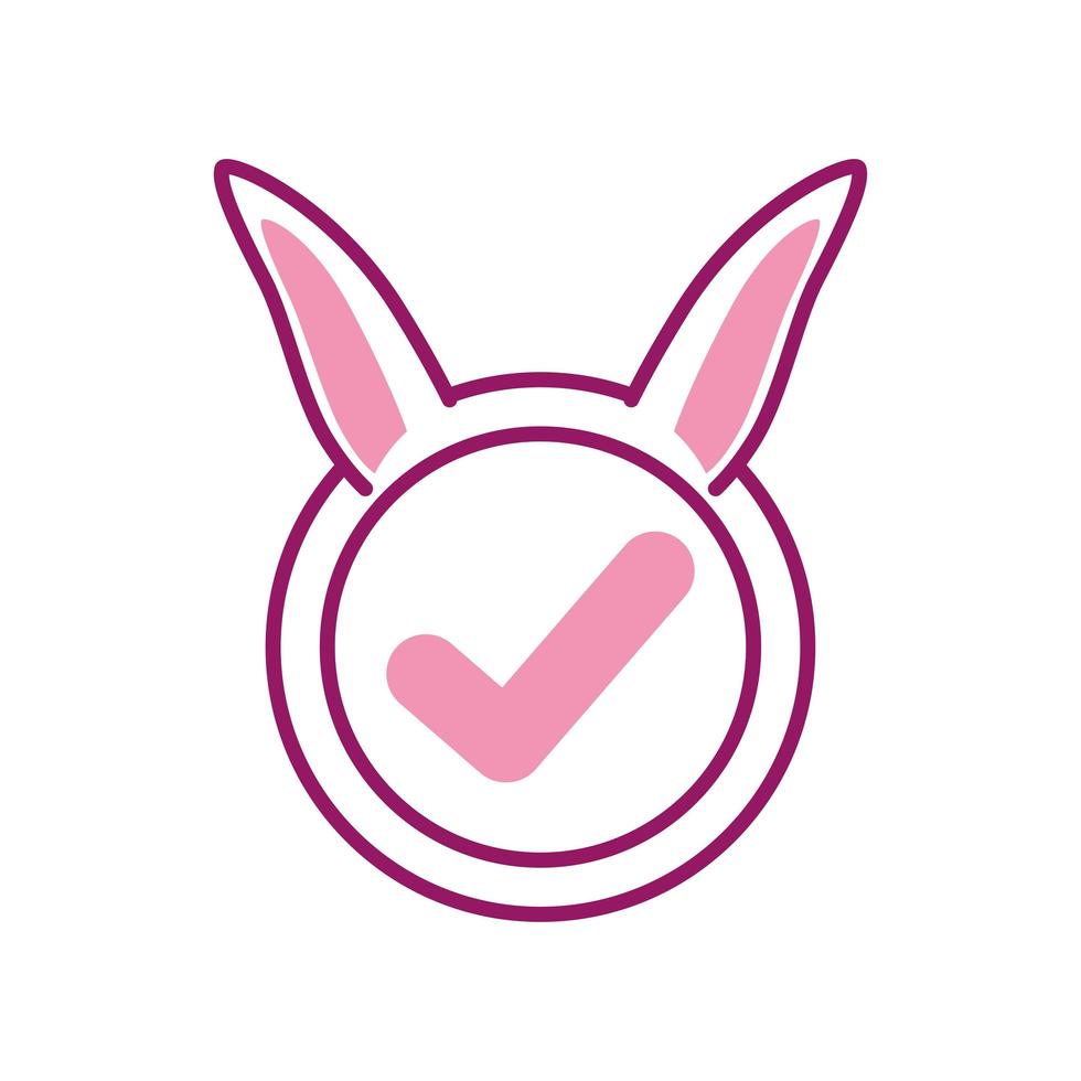 rabbit ears check mark vector